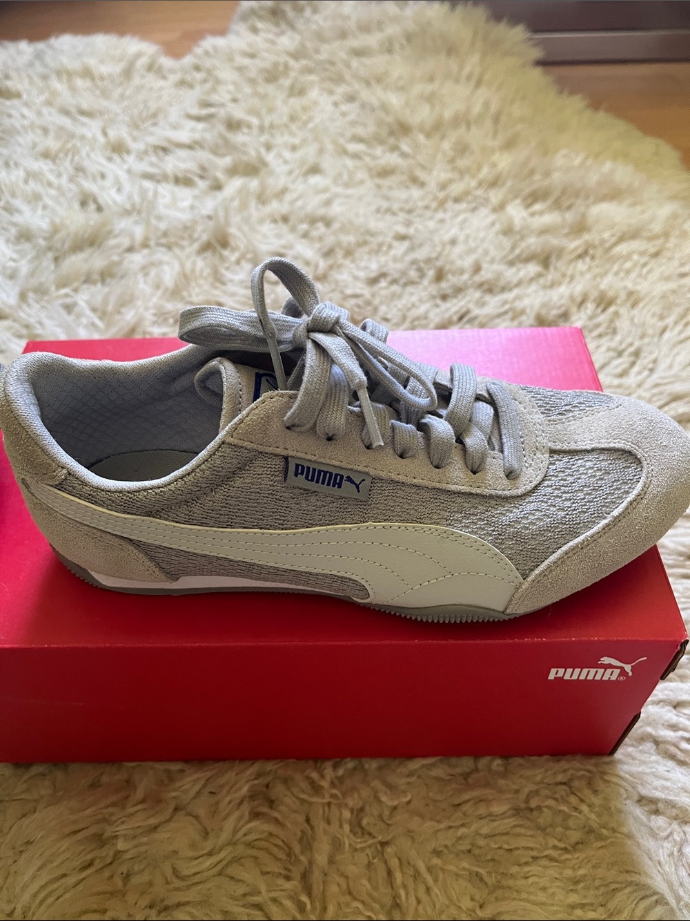Puma Light Gray and White Classic Sneaker